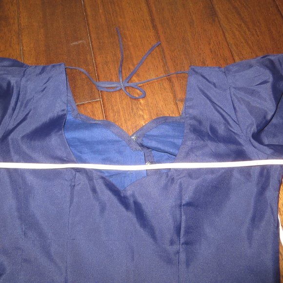 pink and navy sari - Picture 4 of 5